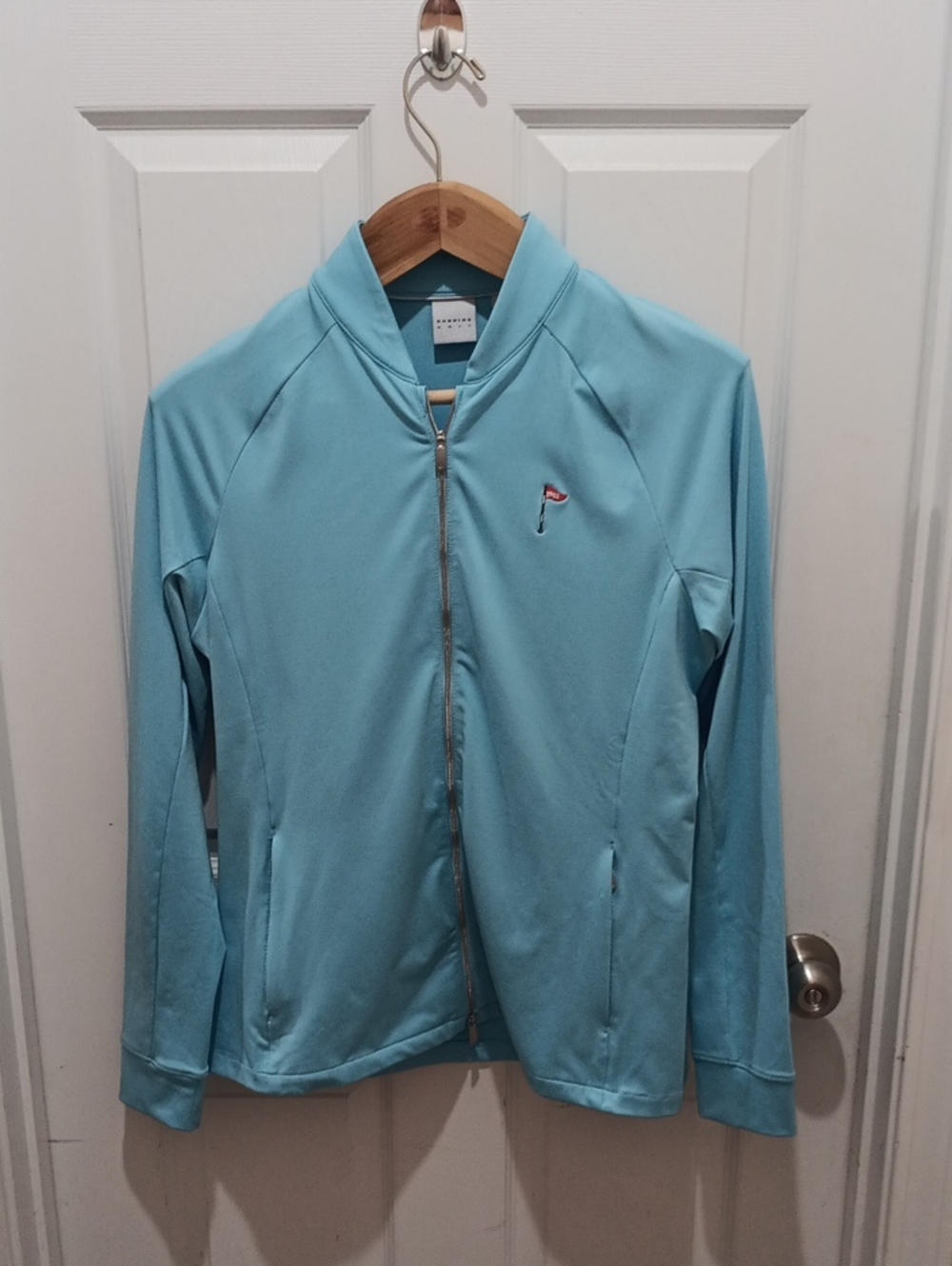 Women's Light Blue Zip-Front Performance Jacket